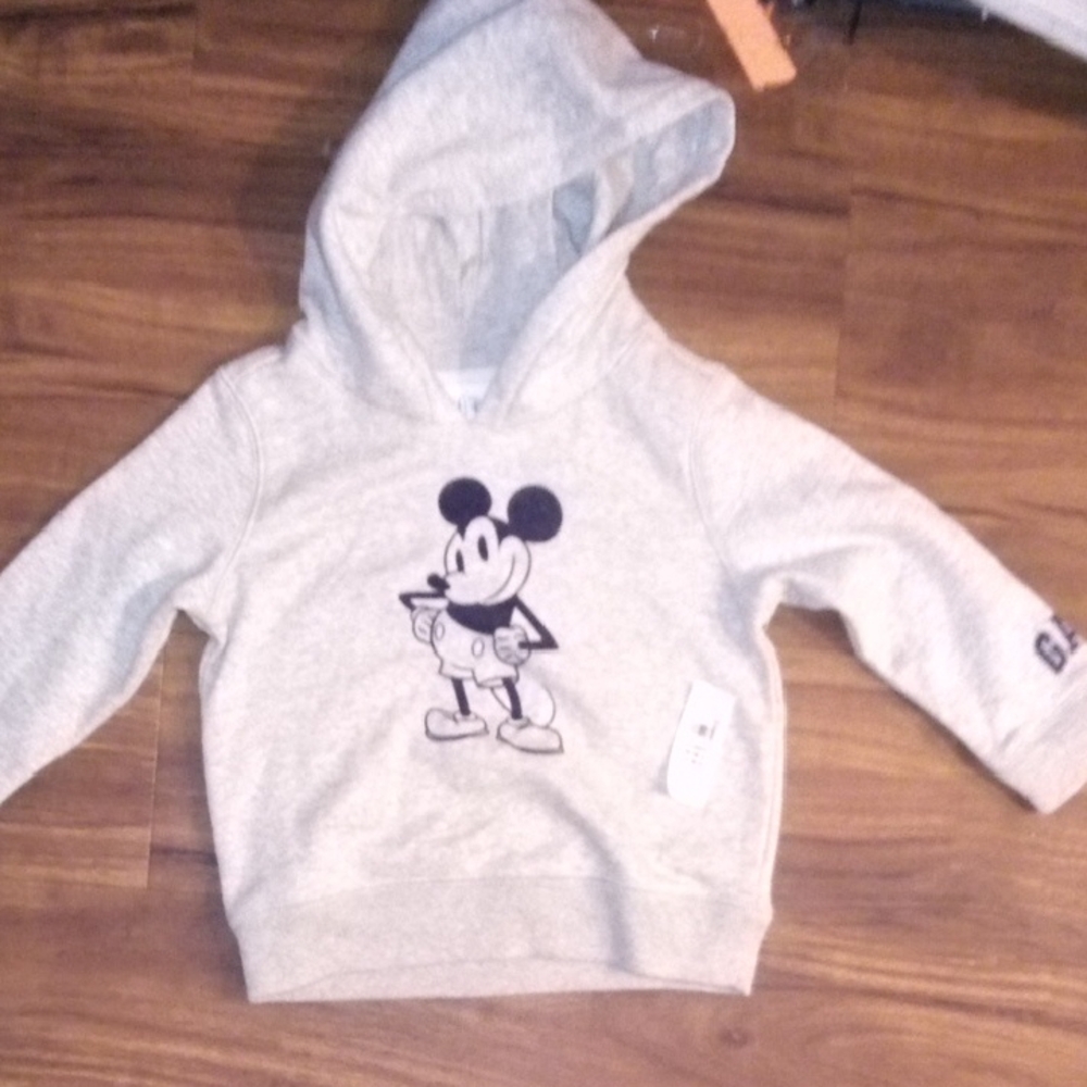GAP Kids Gray Hoodie with Mickey Mouse Graphic